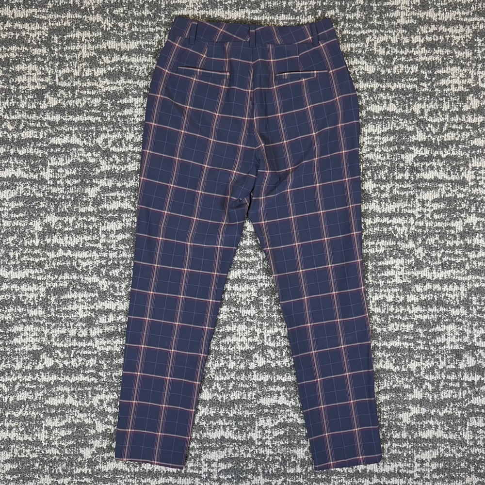 Walter Hagen Golf Pants Womens 2 Navy Blue Plaid Stretch Trousers 965 - Picture 2 of 8